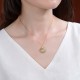 925 Silver Cyan Jade Bamboo Leaf Harmony Necklace