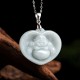 925 Silver Laughing Buddha White Jade Luck Necklace 925 Silver Laughing Buddha White Jade Luck Necklace