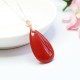 925 Silver Waterdrop Red Agate Confidence Necklace