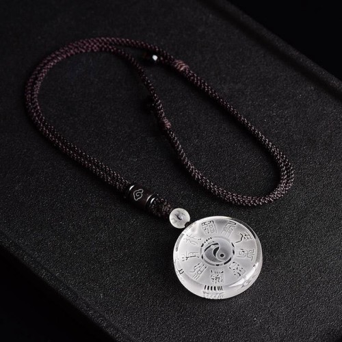 Taoism Five Sacred Mountains Yin Yang Liuli Crystal Balance Necklace Taoism Five Sacred Mountains Yin Yang Liuli Crystal Balance Necklace