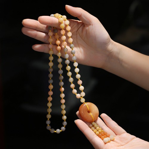 Tibetan Golden Silk Jade Wealth Pendant Necklace Tibetan Golden Silk Jade Wealth Pendant Necklace