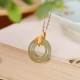 925 Silver Cyan Jade Bamboo Leaf Harmony Necklace