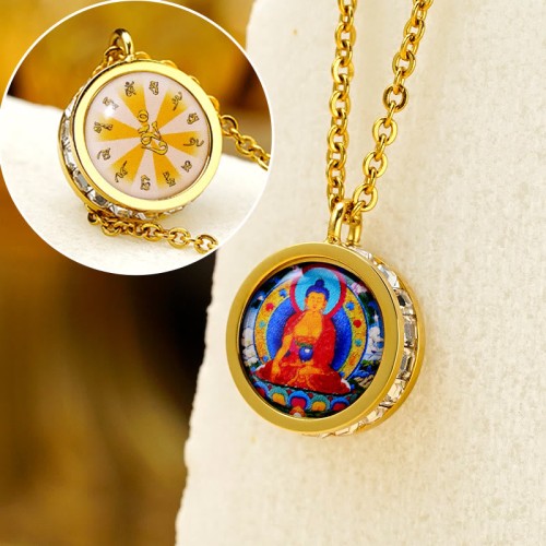 Tibetan Yellow God of Wealth Crystal Necklace Tibetan Yellow God of Wealth Crystal Necklace