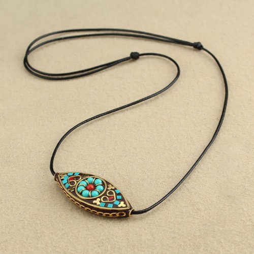 Tibetan Turquoise Bead Protection Necklace