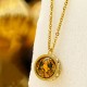 Tibetan Yellow God of Wealth Crystal Necklace Tibetan Yellow God of Wealth Crystal Necklace