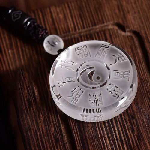 Taoism Five Sacred Mountains Yin Yang Liuli Crystal Balance Necklace Taoism Five Sacred Mountains Yin Yang Liuli Crystal Balance Necklace