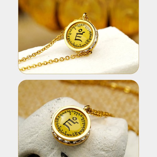 Tibetan Yellow God of Wealth Crystal Necklace Tibetan Yellow God of Wealth Crystal Necklace