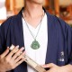 Laughing Buddha Cyan Jade Harmony Necklace Pendant