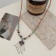 Tibetan Crystal Copper Luck Tassel Necklace