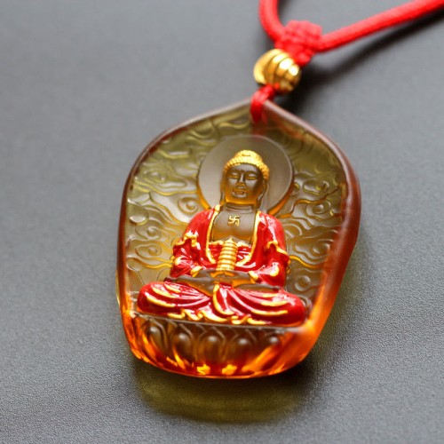 Tibetan Medicine Buddha Liuli Crystal Necklace Tibetan Medicine Buddha Liuli Crystal Necklace