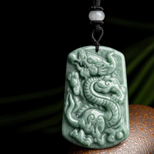 Year of the Dragon Jade Success Amulet Necklace Year of the Dragon Jade Success Amulet Necklace