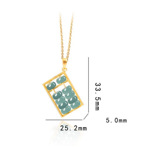 925 Silver Jade Abacus Abundance Necklace 925 Silver Jade Abacus Abundance Necklace