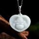 925 Silver Laughing Buddha White Jade Luck Necklace 925 Silver Laughing Buddha White Jade Luck Necklace