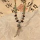 Tibetan Crystal Copper Luck Tassel Necklace