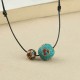 Tibetan Turquoise Double Bead Protection Necklace Tibetan Turquoise Double Bead Protection Necklace