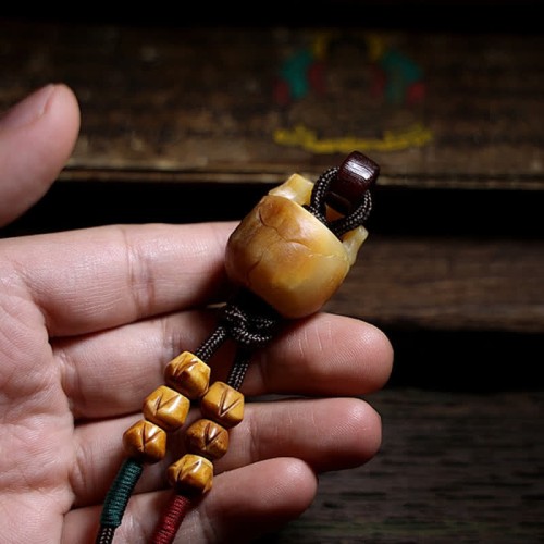 Tibetan Camel Bone Skull Protection Necklace Tibetan Camel Bone Skull Protection Necklace