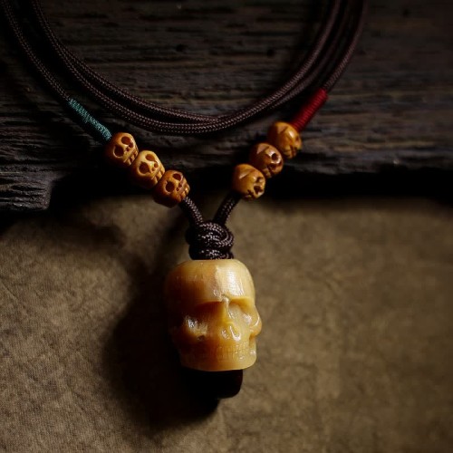 Tibetan Camel Bone Skull Protection Necklace Tibetan Camel Bone Skull Protection Necklace