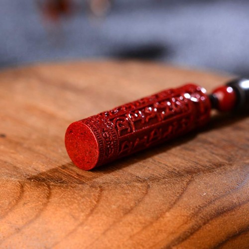 Tibetan Cinnabar Mantra Necklace