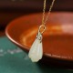 925 Silver Plated Gold Hetian Jade Magnolia Abundance Pendant 925 Silver Plated Gold Hetian Jade Magnolia Abundance Pendant