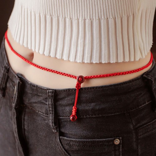 Natural Cinnabar Calm Blessing Belly Chain