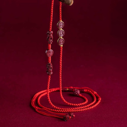 Natural Cinnabar PiXiu Blessing Belly Chain