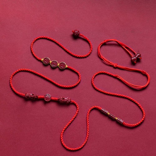 Natural Cinnabar PiXiu Blessing Belly Chain