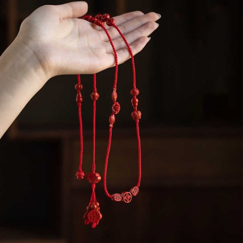 Natural Cinnabar Calm Blessing Belly Chain