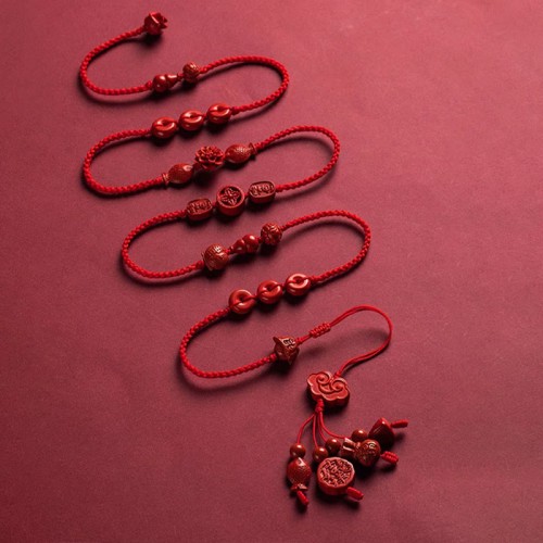 Natural Cinnabar Calm Blessing Belly Chain