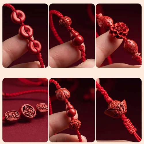 Natural Cinnabar Calm Blessing Belly Chain