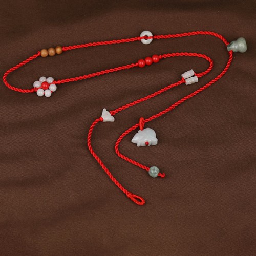 Zodiac Peach Wood Blessing Belly Chain