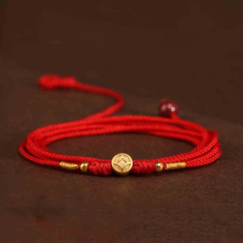 Buddha Stone 999 Gold Red String Belly Chain Buddha Stone 999 Gold Red String Belly Chain