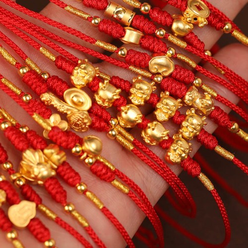 Buddha Stone 999 Gold Red String Belly Chain Buddha Stone 999 Gold Red String Belly Chain