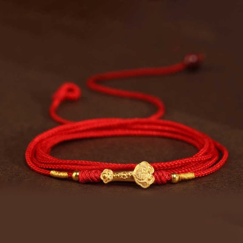 Buddha Stone 999 Gold Red String Belly Chain Buddha Stone 999 Gold Red String Belly Chain