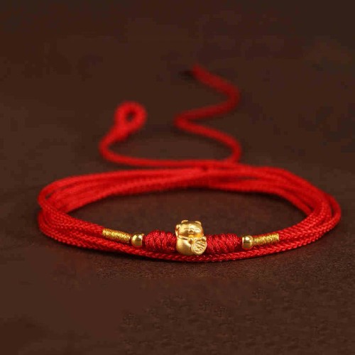 Buddha Stone 999 Gold Red String Belly Chain Buddha Stone 999 Gold Red String Belly Chain