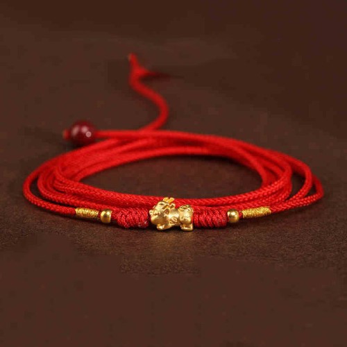 Buddha Stone 999 Gold Red String Belly Chain Buddha Stone 999 Gold Red String Belly Chain