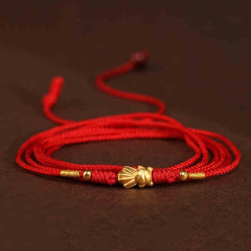 Buddha Stone 999 Gold Red String Belly Chain Buddha Stone 999 Gold Red String Belly Chain