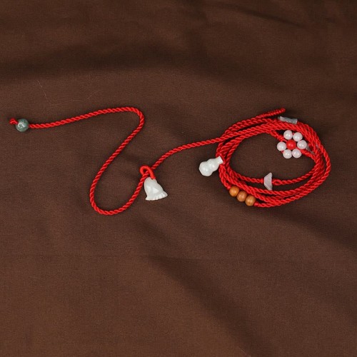 Zodiac Peach Wood Blessing Belly Chain