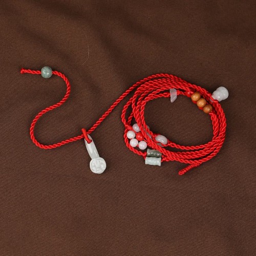 Zodiac Peach Wood Blessing Belly Chain