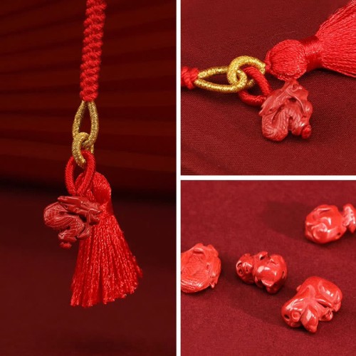 Natural Cinnabar Dragon Blessing Belly Chain