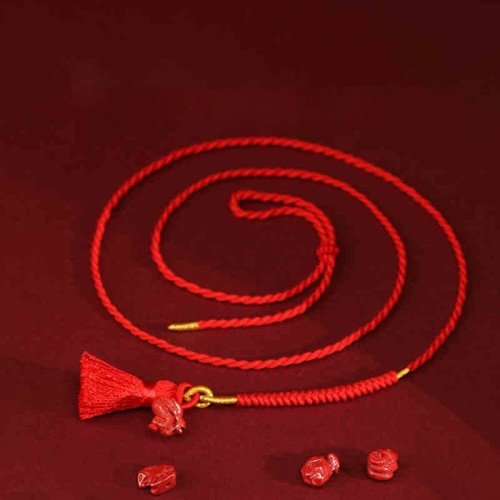 Natural Cinnabar Dragon Blessing Belly Chain