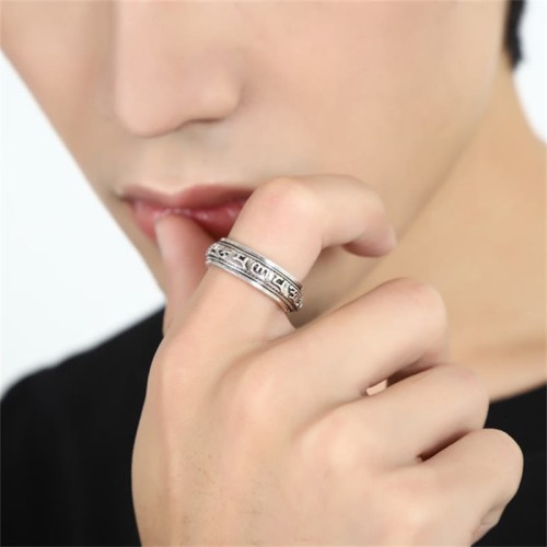 Tibetan Om Mani Padme Hum PiXiu Rotatable Luck Ring Tibetan Om Mani Padme Hum PiXiu Rotatable Luck Ring