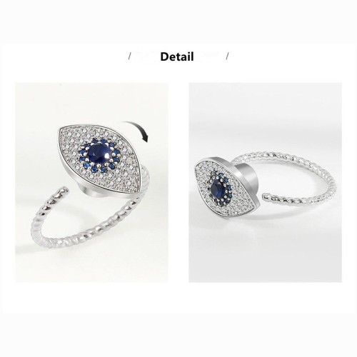 925 Sterling Silver Evil Eye Protection Ring
