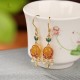 925 Silver Plated Amber Pearl Confidence Ring Set
