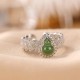 925 Sterling Silver Hetian Cyan Jade Gourd Luck Set 925 Sterling Silver Hetian Cyan Jade Gourd Luck Set
