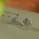 925 Silver Hetian Cyan Jade Luck Earrings Set