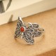 925 Sterling Silver Red Agate Butterfly Set