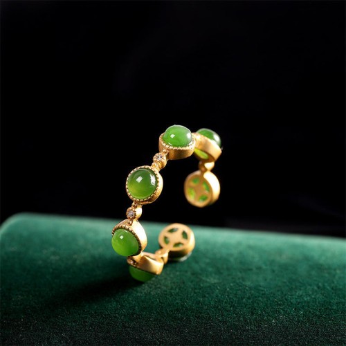 Cyan Jade Healing Adjustable Ring Cyan Jade Healing Adjustable Ring