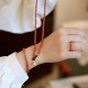 925 Sterling Silver Plated Gold Red Agate Confidence Set