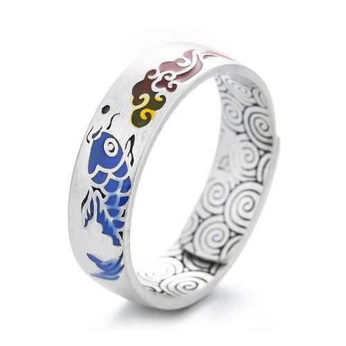 925 Sterling Silver Koi Fish Auspicious Ring 925 Sterling Silver Koi Fish Auspicious Ring