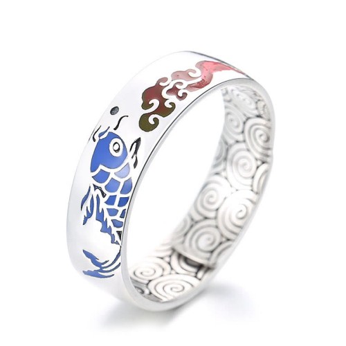 925 Sterling Silver Koi Fish Auspicious Ring 925 Sterling Silver Koi Fish Auspicious Ring
